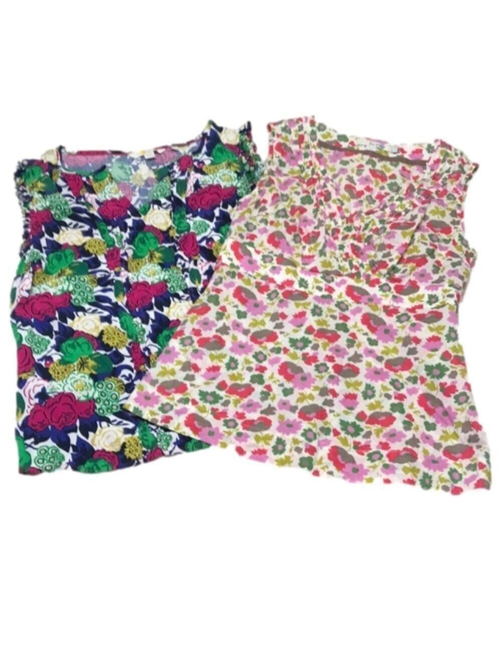 Bundle of Boden Floral Sleeveless-neck Tops Sz 2